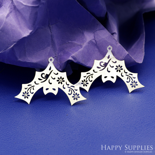 Stainless Steel Jewelry Charms, Brass Charms, Bat Charms, Earrings Findings, Stainless Steel Silver Jewelry Pendants, Brass Jewelry Findings, Stainless Steel Pendants Jewelry Wholesale (D2707)
