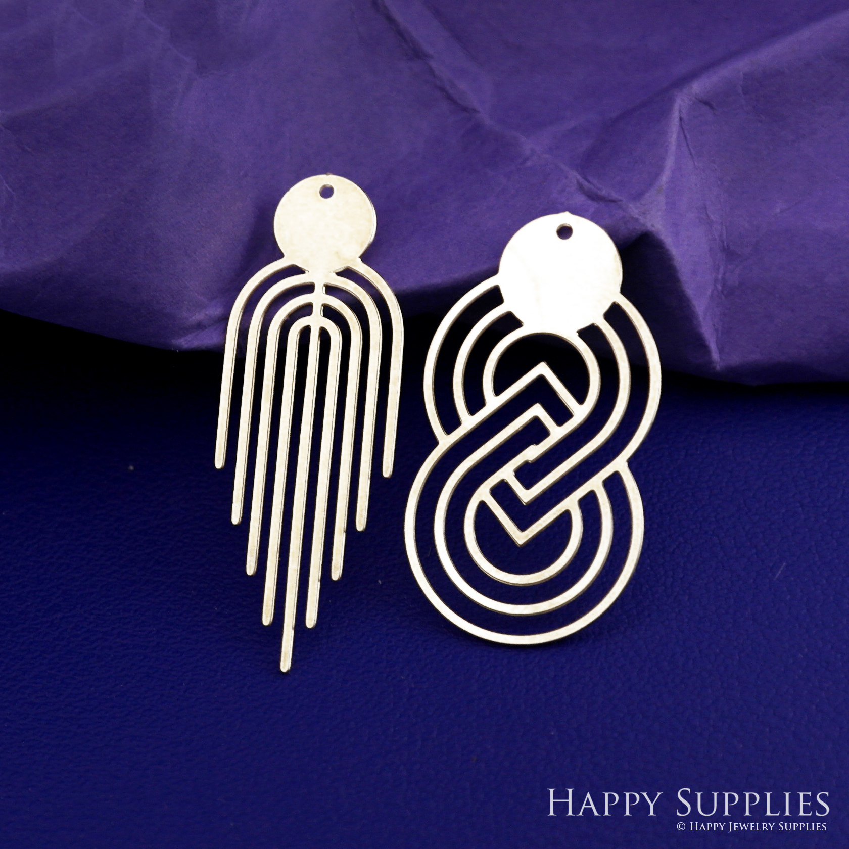 Stainless Steel Jewelry Charms, Raw Brass Charms, Water Ripple Charms, Earrings Findings, Stainless Steel Silver Jewelry Pendants, Stainless Steel Silver Jewelry Findings, Brassl Pendants Jewelry Wholesale (D2730)