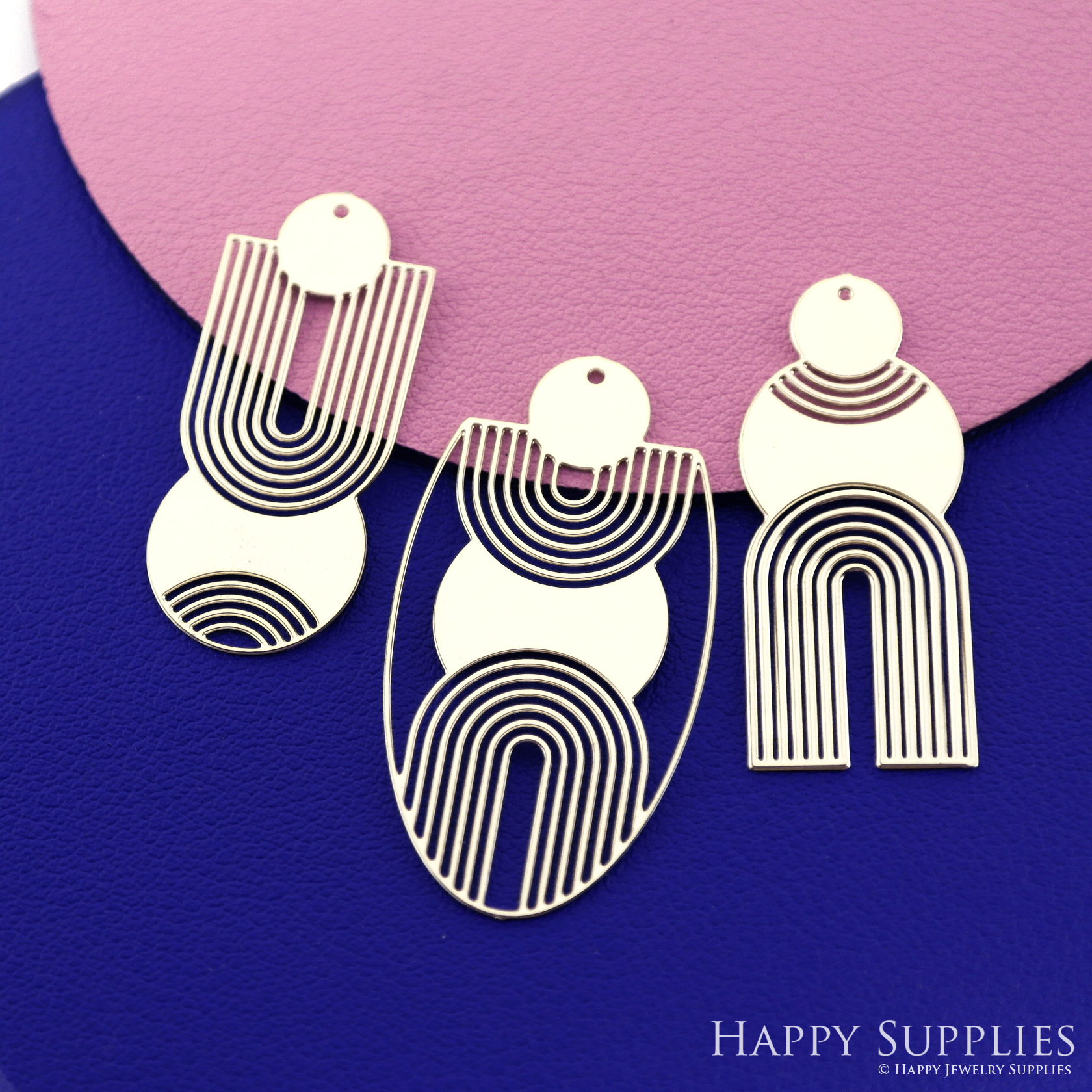 Stainless Steel Jewelry Charms, Geometric Stainless Steel Earring Charms, Water Ripple Raw Brass Charms, Stainless Steel Silver Jewelry Pendants, Stainless Steel Silver Jewelry Findings, Stainless Steel Pendants Jewelry Wholesale (SSD2684)
