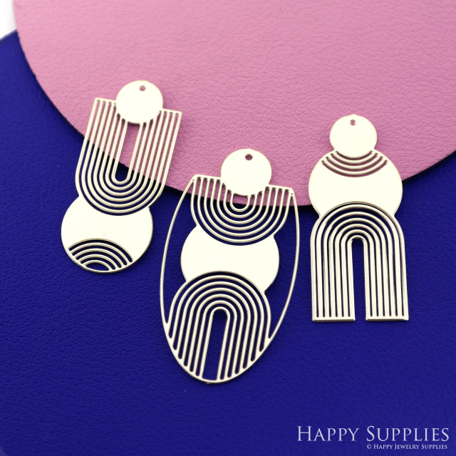 Stainless Steel Jewelry Charms, Geometric Stainless Steel Earring Charms, Water Ripple Raw Brass Charms, Stainless Steel Silver Jewelry Pendants, Stainless Steel Silver Jewelry Findings, Stainless Steel Pendants Jewelry Wholesale (SSD2684)