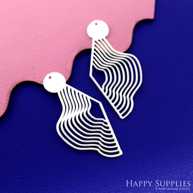 Stainless Steel Jewelry Charms, Brass Charms, Water Ripple Charms, Earrings Findings, Stainless Steel Silver Jewelry Pendants, Brass Jewelry Findings, Stainless Steel Pendants Jewelry Wholesale (D2682)