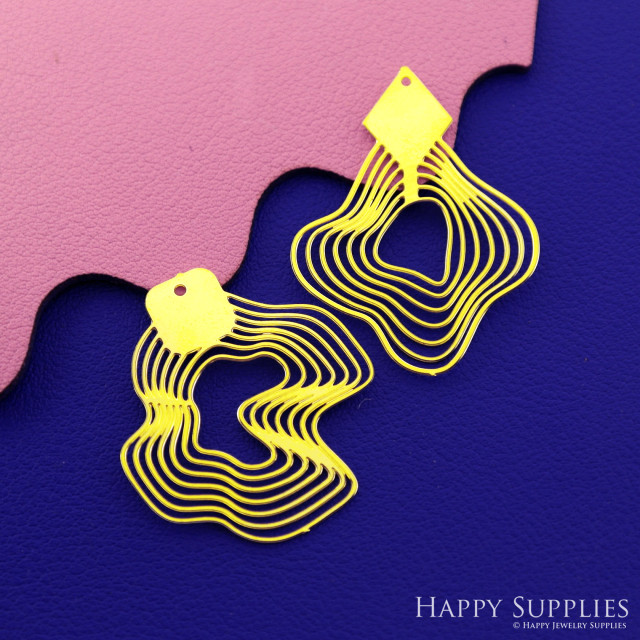 Stainless Steel Jewelry Charms, Raw Brass Charms, Water Ripple Charms, Earrings Findings, Stainless Steel Silver Jewelry Pendants, Stainless Steel Silver Jewelry Findings, Brassl Pendants Jewelry Wholesale (D2683)