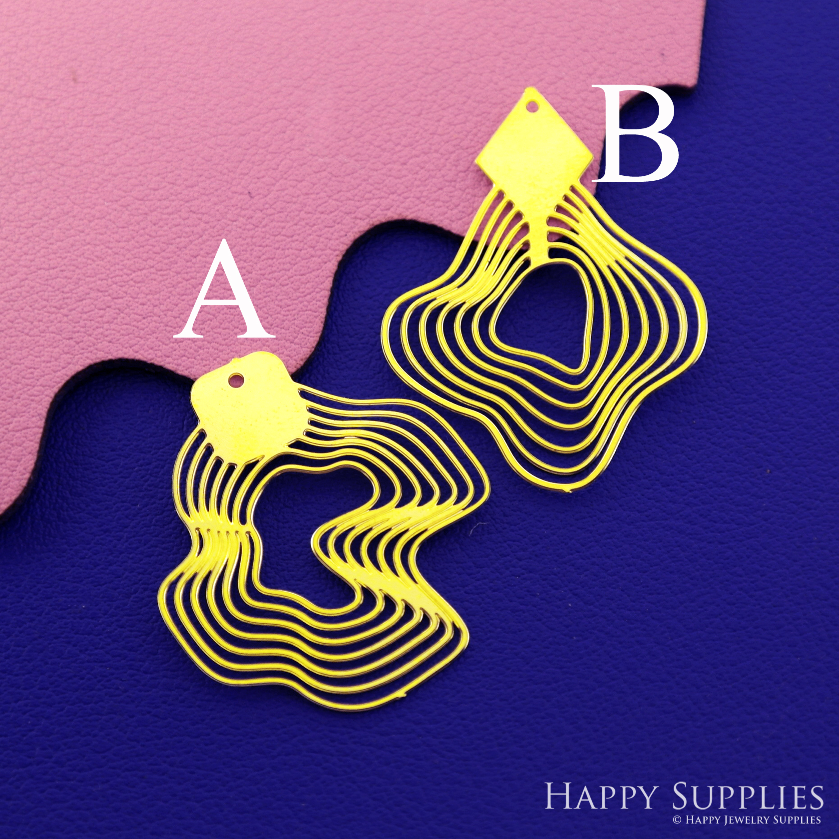 Stainless Steel Jewelry Charms, Raw Brass Charms, Water Ripple Charms, Earrings Findings, Stainless Steel Silver Jewelry Pendants, Stainless Steel Silver Jewelry Findings, Brassl Pendants Jewelry Wholesale (SSD2683)