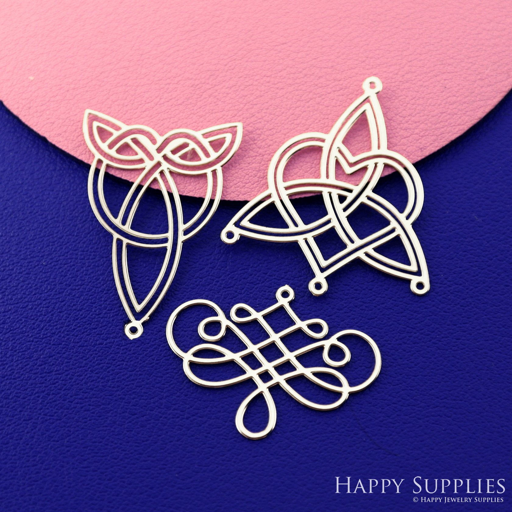 Stainless Steel Jewelry Charms, Geometric Stainless Steel Earring Charms, Knot Raw Brass Charms, Stainless Steel Silver Jewelry Pendants, Stainless Steel Silver Jewelry Findings, Stainless Steel Pendants Jewelry Wholesale (SSD2687)