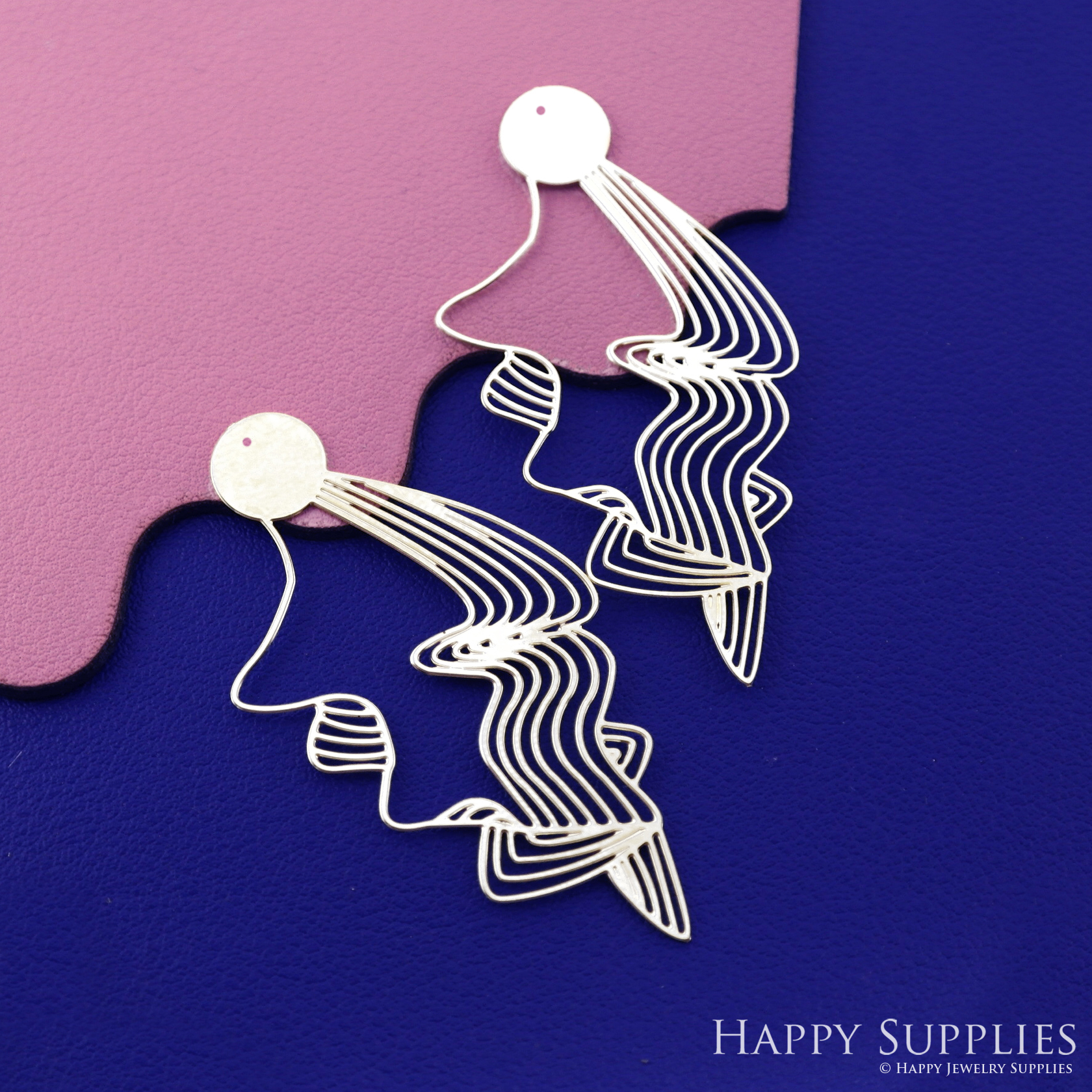 Stainless Steel Jewelry Charms, Brass Charms, Water Ripple Charms, Earrings Findings, Stainless Steel Silver Jewelry Pendants, Brass Jewelry Findings, Stainless Steel Pendants Jewelry Wholesale (SSD2680)