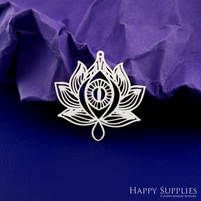 Stainless Steel Jewelry Charms, Brass Charms, Lotus Charms, Earrings Findings, Stainless Steel Silver Jewelry Pendants, Brass Jewelry Findings, Stainless Steel Pendants Jewelry Wholesale (D2694)
