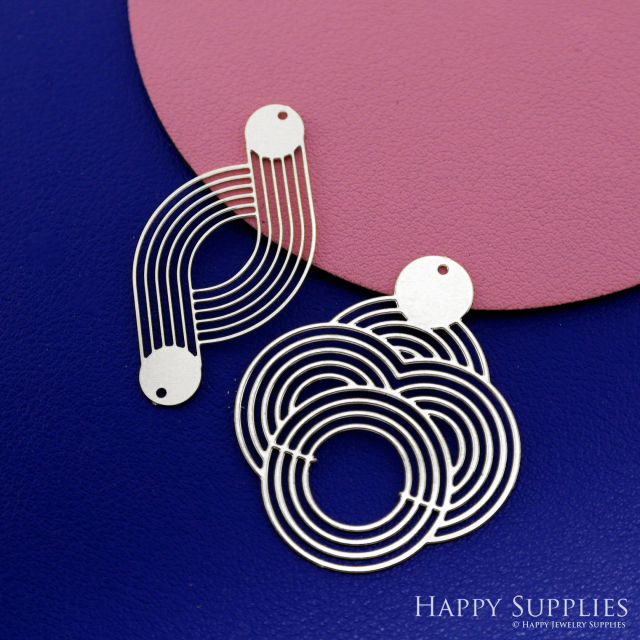 Stainless Steel Jewelry Charms, Raw Brass Charms, Water Ripple Charms, Earrings Findings, Stainless Steel Silver Jewelry Pendants, Stainless Steel Silver Jewelry Findings, Brassl Pendants Jewelry Wholesale (D2698)