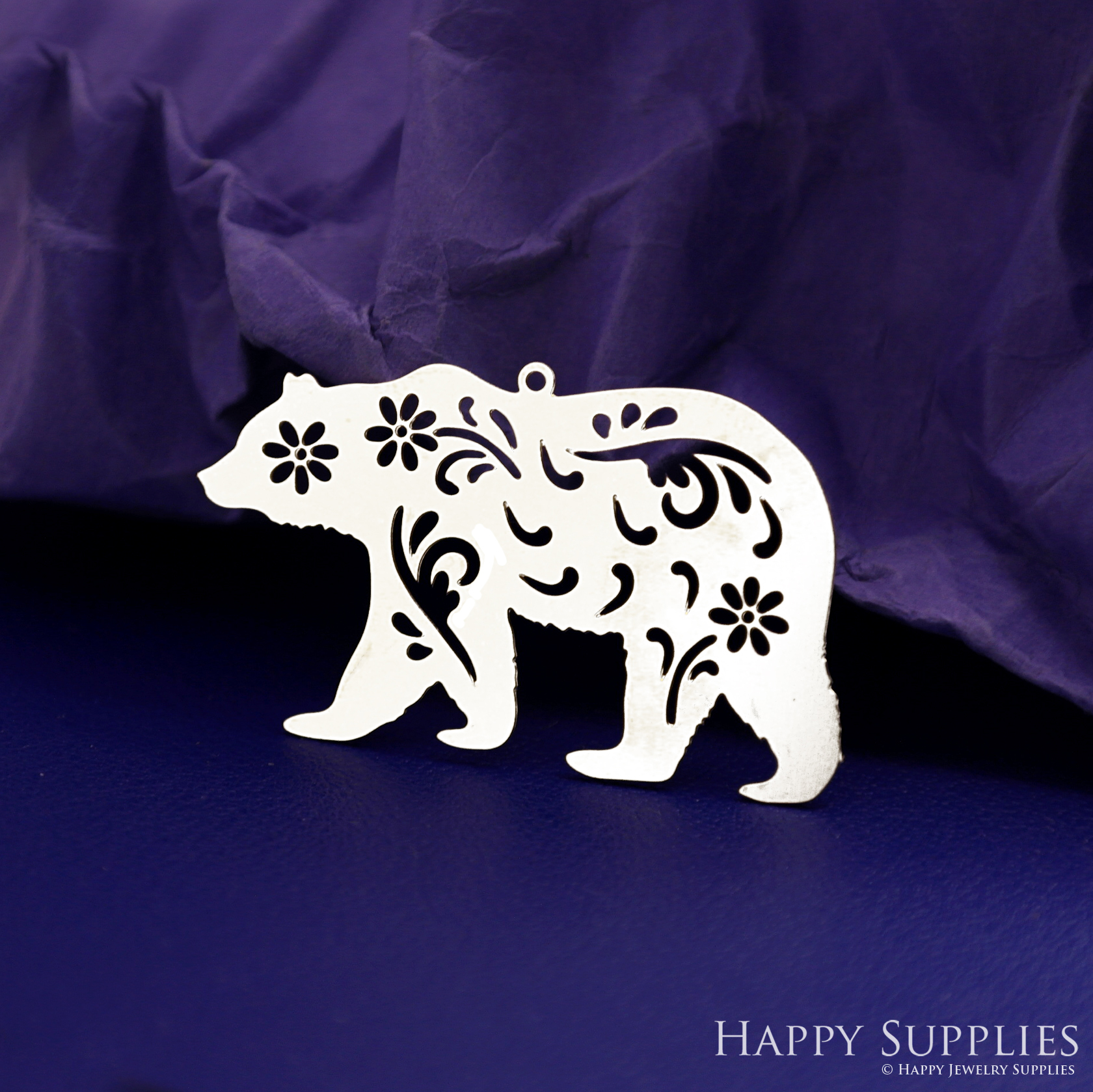 Stainless Steel Jewelry Charms, Brass Charms, Bear Charms, Earrings Findings, Stainless Steel Silver Jewelry Pendants, Brass Jewelry Findings, Stainless Steel Pendants Jewelry Wholesale (D2703)