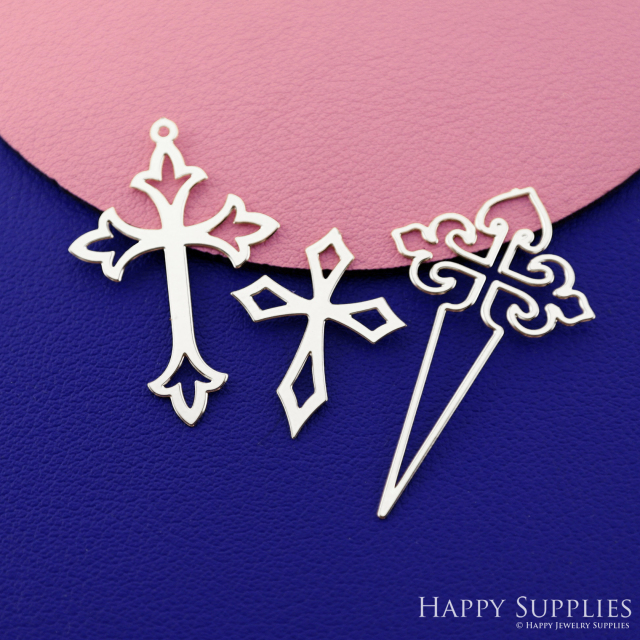 Stainless Steel Jewelry Charms, Geometric Stainless Steel Earring Charms, Brass Charms, Cross Charms, Stainless Steel Silver Jewelry Pendants, Stainless Steel Silver Jewelry Findings, Stainless Steel Pendants Jewelry Wholesale (D2690)