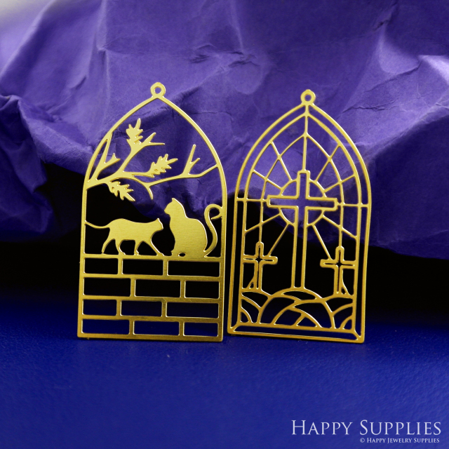 Stainless Steel Jewelry Charms, Raw Brass Charms, Window Charms, Earrings Findings, Stainless Steel Silver Jewelry Pendants, Stainless Steel Silver Jewelry Findings, Brassl Pendants Jewelry Wholesale (D2697)