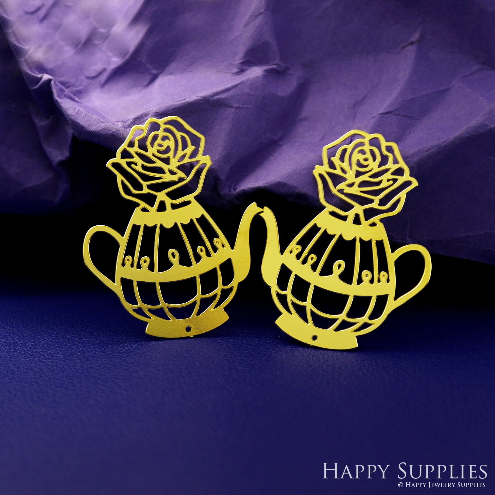 Stainless Steel Jewelry Charms, Brass Charms, Teapot Flower Charms, Earrings Findings, Stainless Steel Silver Jewelry Pendants, Brass Jewelry Findings, Stainless Steel Pendants Jewelry Wholesale (SSD2693)