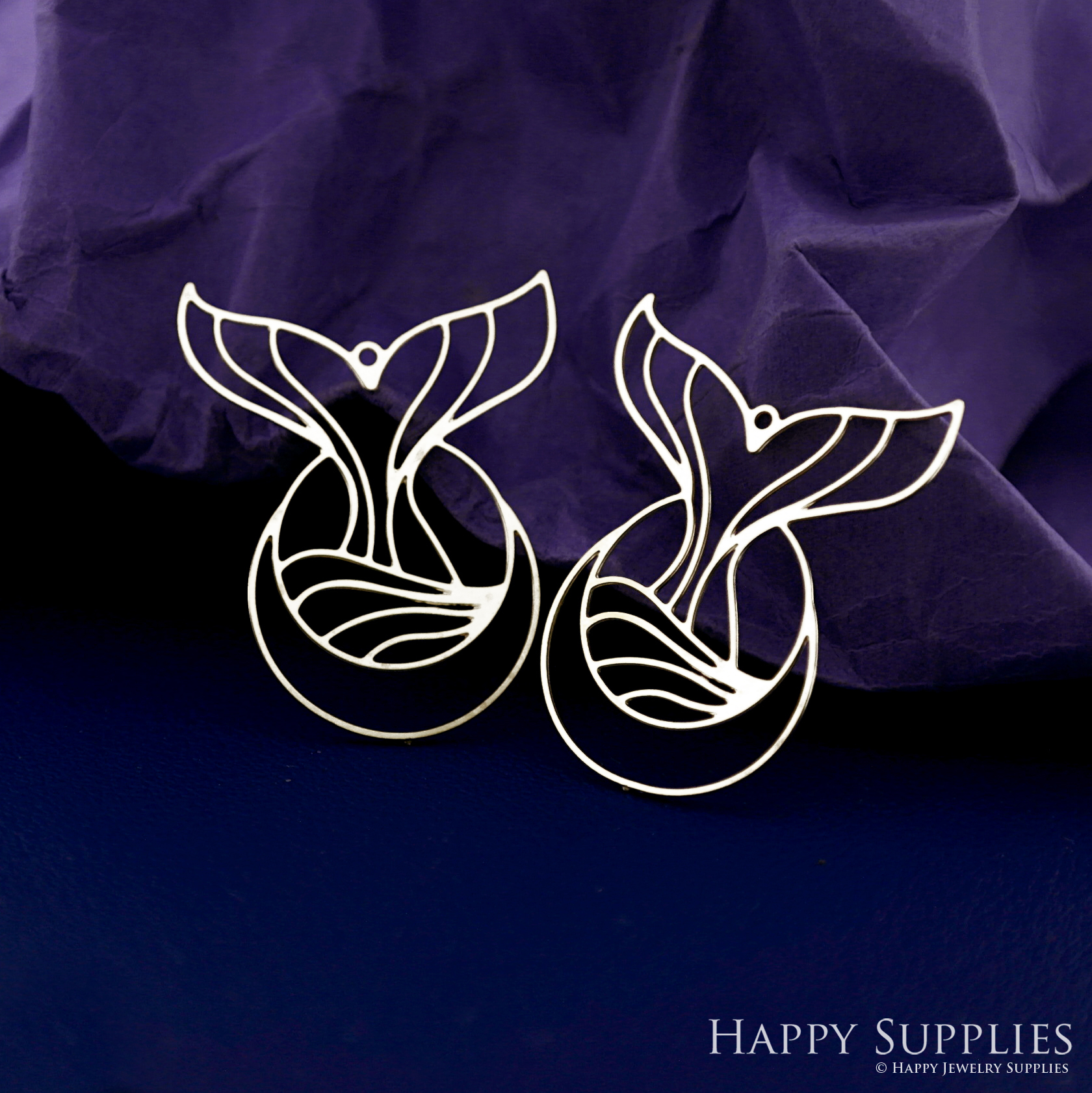 Stainless Steel Jewelry Charms, Brass Charms, Fishtail Charms, Earrings Findings, Stainless Steel Silver Jewelry Pendants, Brass Jewelry Findings, Stainless Steel Pendants Jewelry Wholesale (D2702)