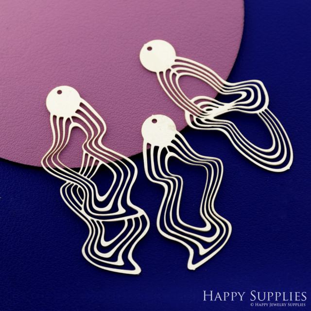 Stainless Steel Jewelry Charms, Geometric Stainless Steel Earring Charms, Water Ripple Raw Brass Charms, Stainless Steel Silver Jewelry Pendants, Stainless Steel Silver Jewelry Findings, Stainless Steel Pendants Jewelry Wholesale (D2699)