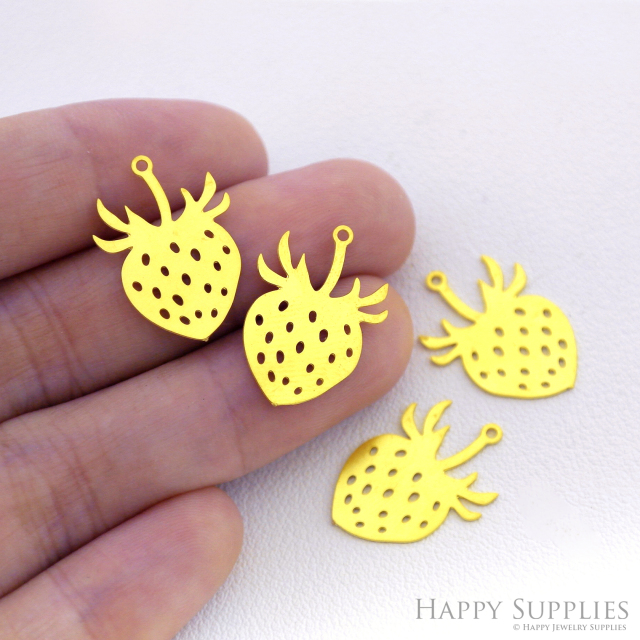 Stainless Steel Jewelry Charms, Brass Charms, Strawberries Charms, Earrings Findings, Stainless Steel Silver Jewelry Pendants, Brass Jewelry Findings, Stainless Steel Pendants Jewelry Wholesale (D2705)