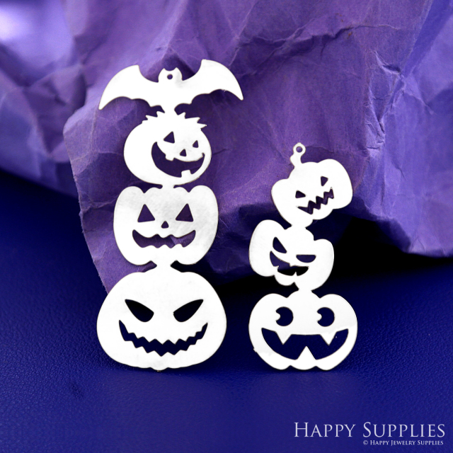 Stainless Steel Jewelry Charms, Raw Brass Charms, Pumpkin Charms, Earrings Findings, Stainless Steel Silver Jewelry Pendants, Stainless Steel Silver Jewelry Findings, Brassl Pendants Jewelry Wholesale (D2737)