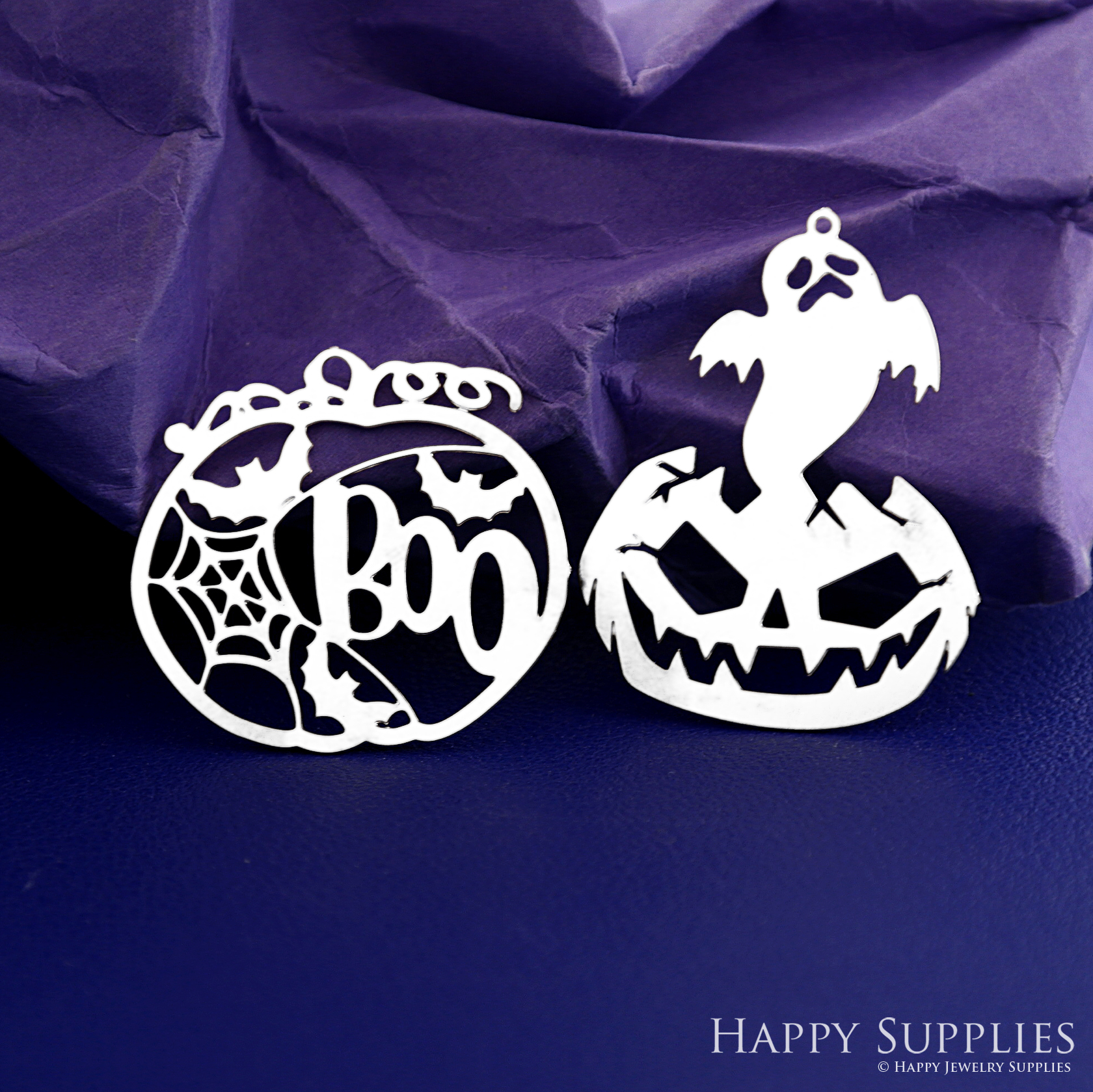 Stainless Steel Jewelry Charms, Raw Brass Charms, Pumpkin Bat Charms, Earrings Findings, Stainless Steel Silver Jewelry Pendants, Stainless Steel Silver Jewelry Findings, Brassl Pendants Jewelry Wholesale (D2784)