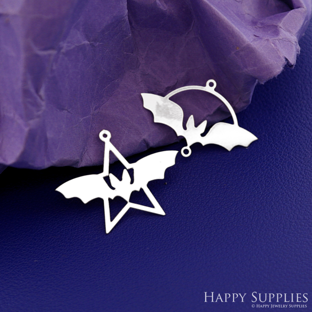 Stainless Steel Jewelry Charms, Raw Brass Charms, Bat Charms, Earrings Findings, Stainless Steel Silver Jewelry Pendants, Stainless Steel Silver Jewelry Findings, Brassl Pendants Jewelry Wholesale (D2768)