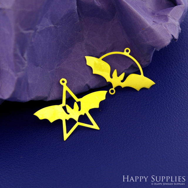 Stainless Steel Jewelry Charms, Raw Brass Charms, Bat Charms, Earrings Findings, Stainless Steel Silver Jewelry Pendants, Stainless Steel Silver Jewelry Findings, Brassl Pendants Jewelry Wholesale (D2768)