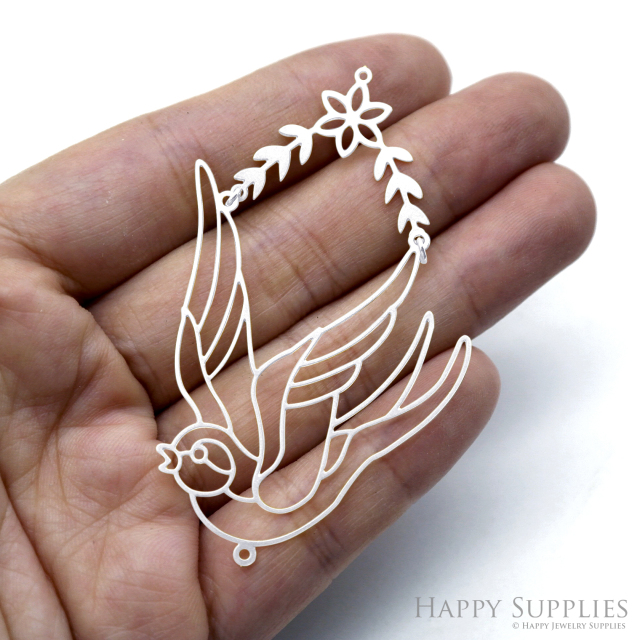 4pcs(1set) Stainless Steel Jewelry Charms, Raw Brass Charms, Bird charms, Geometric Stainless Steel Earring Charms, Brass Jewelry Pendants, Stainless Steel Silver Jewelry Findings, Brass Pendants Jewelry Wholesale (D2757)