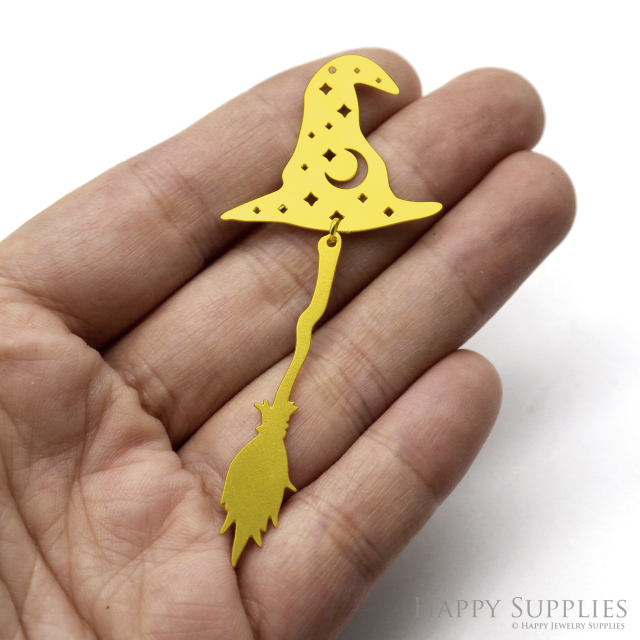 4pcs(1set) Stainless Steel Jewelry Charms, Raw Brass Charms, Witch Hat charms, Geometric Stainless Steel Earring Charms, Brass Jewelry Pendants, Stainless Steel Silver Jewelry Findings, Brass Pendants Jewelry Wholesale (D2771)