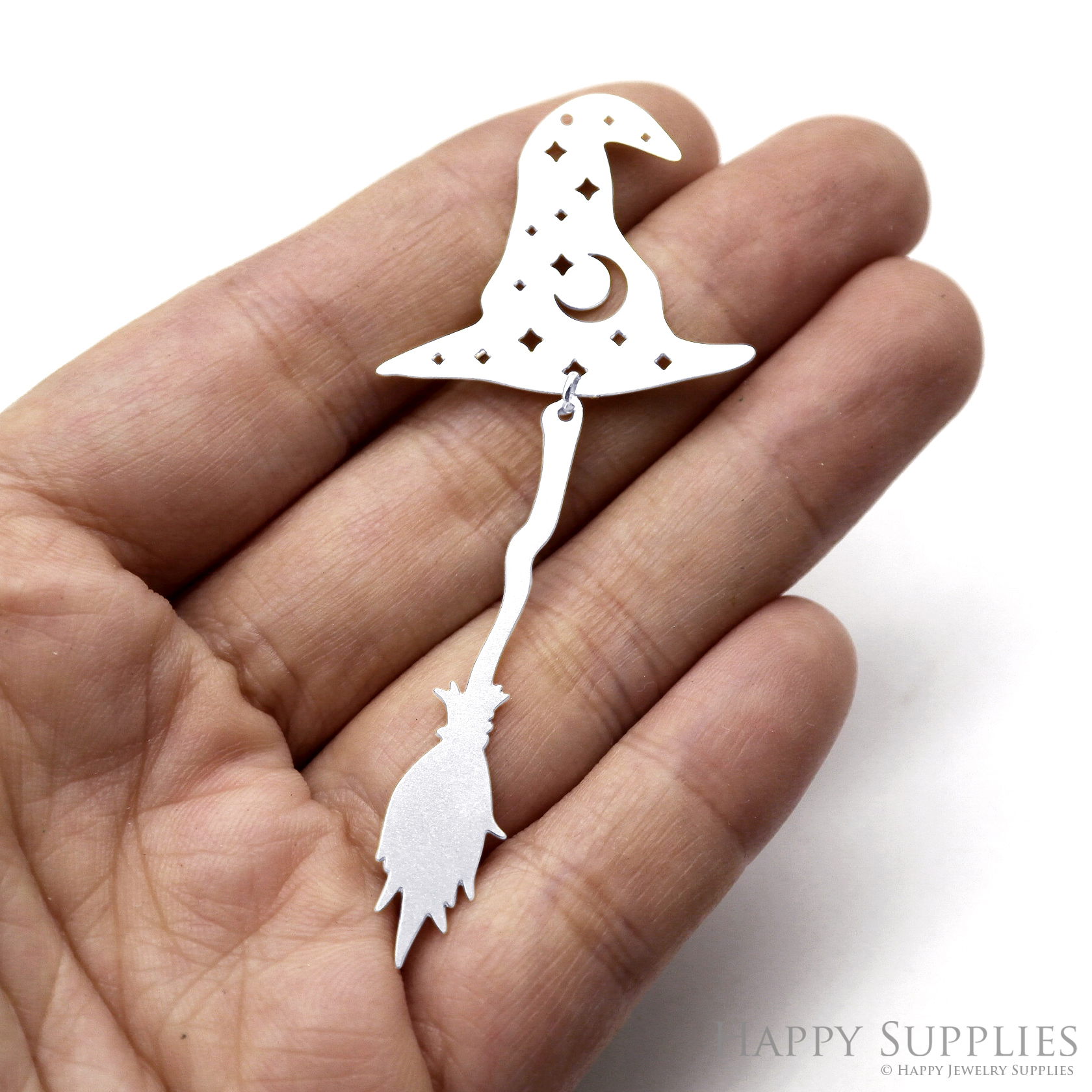 4pcs(1set) Stainless Steel Jewelry Charms, Raw Brass Charms, Witch Hat charms, Geometric Stainless Steel Earring Charms, Brass Jewelry Pendants, Stainless Steel Silver Jewelry Findings, Brass Pendants Jewelry Wholesale (D2771)