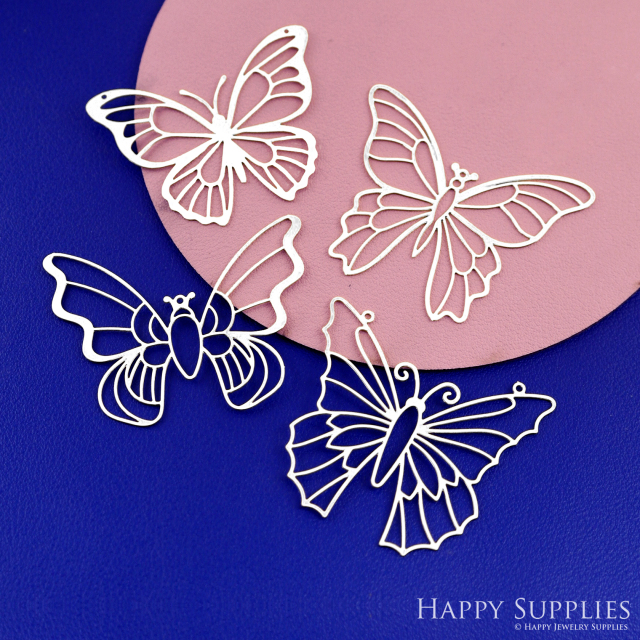 Stainless Steel Jewelry Charms, Raw Brass Charms, Butterfly Moth Charms, Earring Charms, Stainless Steel Silver Jewelry Pendants, Stainless Steel Silver Jewelry Findings, Stainless Steel Pendants Jewelry Wholesale (D2794)