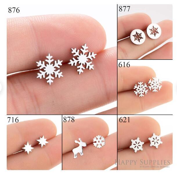 1 Pair Stainless Steel Earrings / Stud Earrings / Gold Earrings/ Black Earrings / earrings studs/ stud earrings for women (ZE876-ZE878)