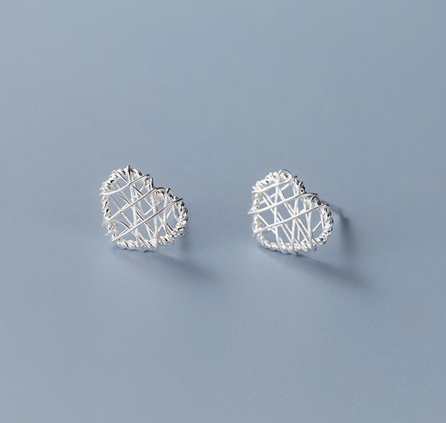 Stud Earrings,Sterling Silver Stud Earrings,Tiny Stud Earrings,Minimalist Earrings,Earrings Studs,Earring Findings, Heart Earrings(YER022)