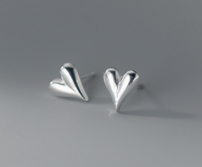Stud Earrings,Sterling Silver Stud Earrings,Tiny Stud Earrings,Minimalist Earrings,Earrings Studs,Earring Findings, Heart Earrings(YER051)
