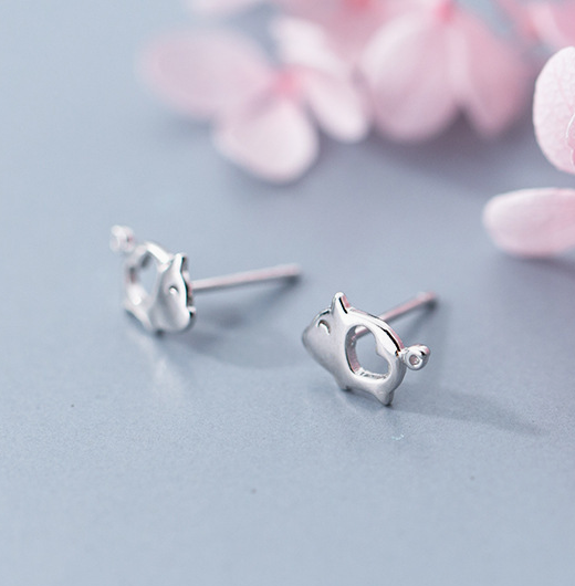 Stud Earrings,Sterling Silver Stud Earrings,Tiny Stud Earrings,Minimalist Earrings,Earrings Studs,Earring Findings, Pig Earrings(YER068)