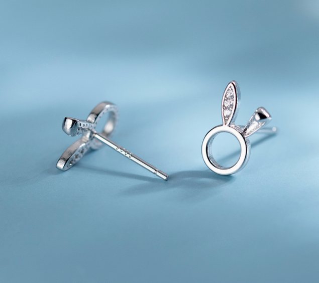 Stud Earrings,Sterling Silver Stud Earrings,Tiny Stud Earrings,Minimalist Earrings,Earrings Studs,Earring Findings, Rabbit Earrings(YER074)