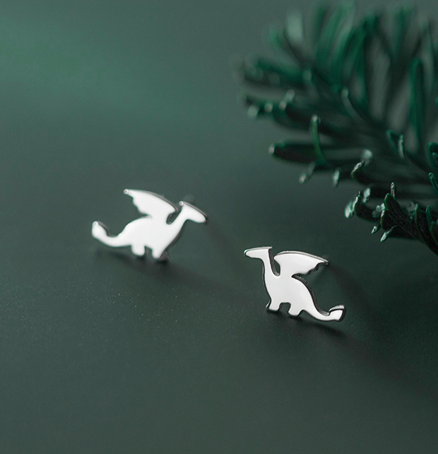 Stud Earrings,Sterling Silver Stud Earrings,Tiny Stud Earrings,Minimalist Earrings,Earrings Studs,Earring Findings, Dragon Earrings(YER092)