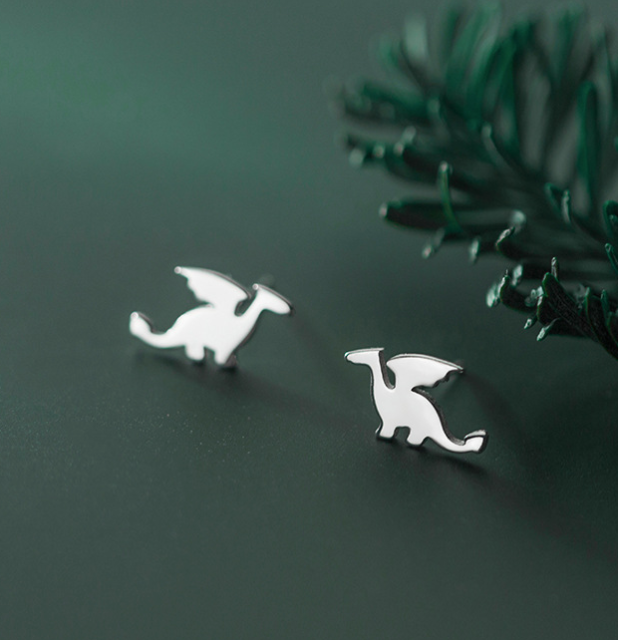 Stud Earrings,Sterling Silver Stud Earrings,Tiny Stud Earrings,Minimalist Earrings,Earrings Studs,Earring Findings, Dragon Earrings(YER092)