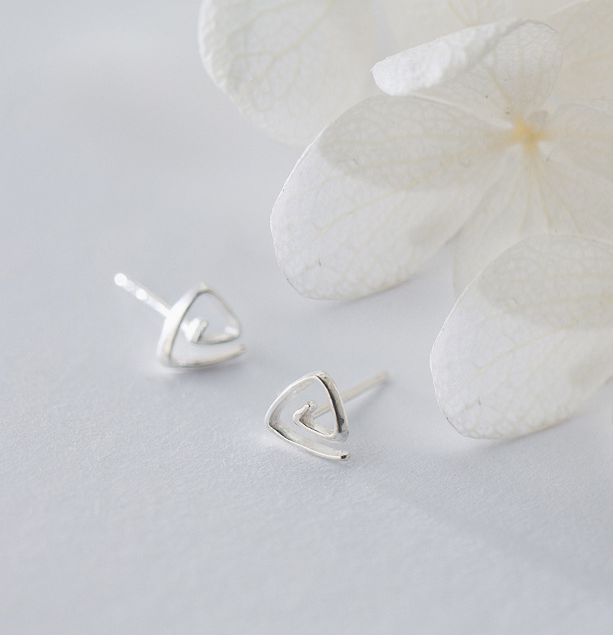 Stud Earrings,Sterling Silver Stud Earrings,Tiny Stud Earrings,Minimalist Earrings,Earrings Studs,Earring Findings, Geometry Earrings(YER093)