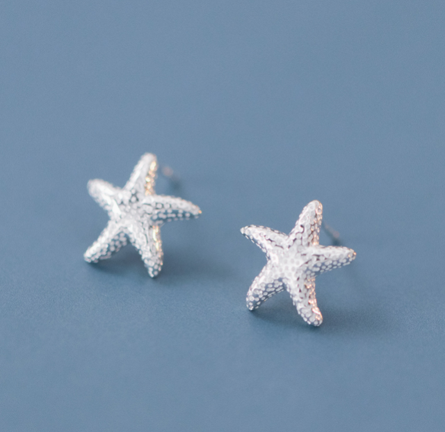 Stud Earrings,Sterling Silver Stud Earrings,Tiny Stud Earrings,Minimalist Earrings,Earrings Studs,Earring Findings, Starfish Earrings(YER099)