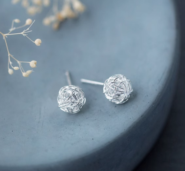 Stud Earrings,Sterling Silver Stud Earrings,Tiny Stud Earrings,Minimalist Earrings,Earrings Studs,Earring Findings, Ball Earrings(YER104)