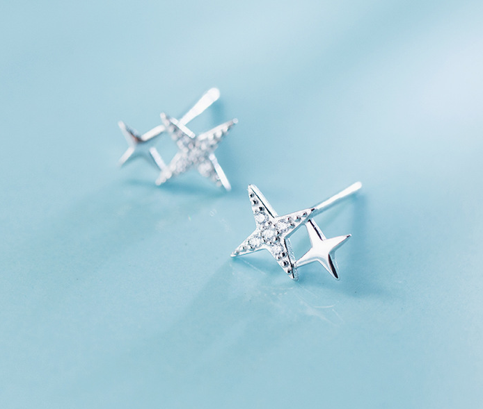 Stud Earrings,Sterling Silver Stud Earrings,Tiny Stud Earrings,Minimalist Earrings,Earrings Studs,Earring Findings,Star Earrings(YER014)