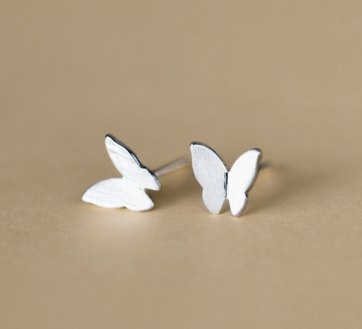 Stud Earrings,Sterling Silver Stud Earrings,Tiny Stud Earrings,Minimalist Earrings,Earrings Studs,Earring Findings, Butterfly Earrings(YER116)
