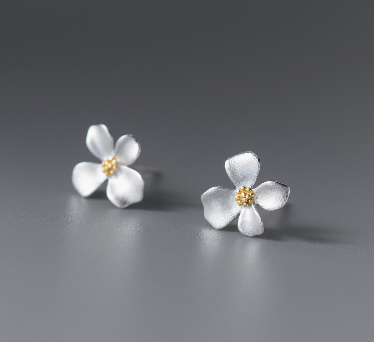 Stud Earrings,Sterling Silver Stud Earrings,Tiny Stud Earrings,Minimalist Earrings,Earrings Studs,Earring Findings, Flower Earrings(YER124)
