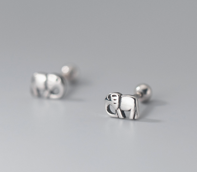 Stud Earrings,Sterling Silver Stud Earrings,Tiny Stud Earrings,Minimalist Earrings,Earrings Studs,Earring Findings, Elephant Earrings (YER132)