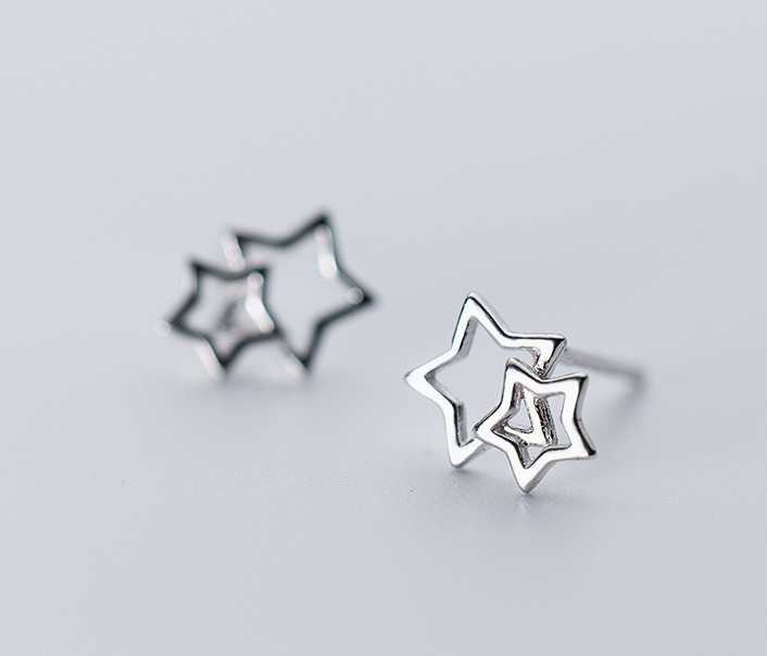 Stud Earrings,Sterling Silver Stud Earrings,Tiny Stud Earrings,Minimalist Earrings,Earrings Studs,Earring Findings, Star Earrings(YER094)