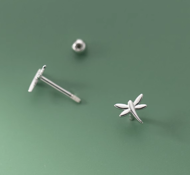 Stud Earrings,Sterling Silver Stud Earrings,Tiny Stud Earrings,Minimalist Earrings,Earrings Studs,Earring Findings, Dragonfly Earrings (YER134)
