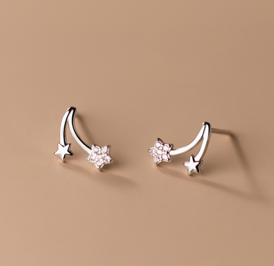 Stud Earrings,Sterling Silver Stud Earrings,Tiny Stud Earrings,Minimalist Earrings,Earrings Studs,Earring Findings, Star Earrings (YER138)