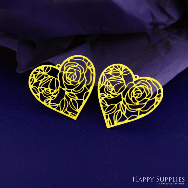 Stainless Steel Jewelry Charms, Raw Brass Charms, Heart Charms, Earrings Findings, Stainless Steel Silver Jewelry Pendants, Brass Jewelry Findings, Stainless Steel Pendants Jewelry Wholesale (D2919)