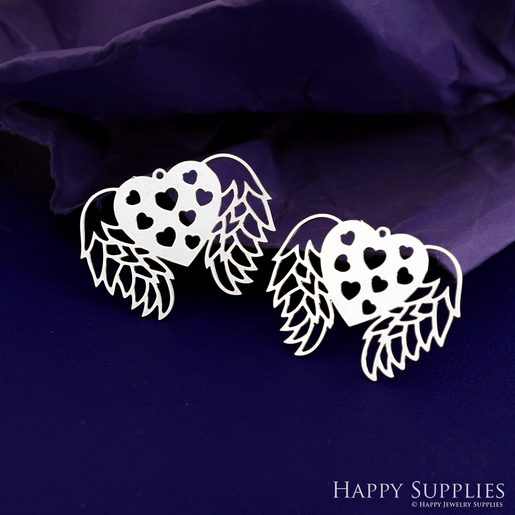 Stainless Steel Jewelry Charms, Raw Brass Charms, Heart Charms, Earrings Findings, Stainless Steel Silver Jewelry Pendants, Brass Jewelry Findings, Stainless Steel Pendants Jewelry Wholesale (D2924)