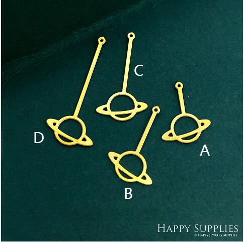 Stainless Steel Jewelry Charms, Raw Brass Charms, Saturn Charms, Earrings Findings, Stainless Steel Silver Jewelry Pendants, Brass Jewelry Findings, Stainless Steel Pendants Jewelry Wholesale (D2797)