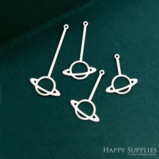 Stainless Steel Jewelry Charms, Raw Brass Charms, Saturn Charms, Earrings Findings, Stainless Steel Silver Jewelry Pendants, Brass Jewelry Findings, Stainless Steel Pendants Jewelry Wholesale (D2797)