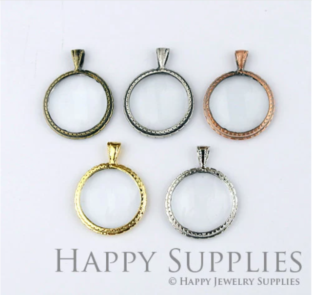 1pc 23mm/32mm/42mm Round Magnifying Glass Pendants / Charms (AN05)