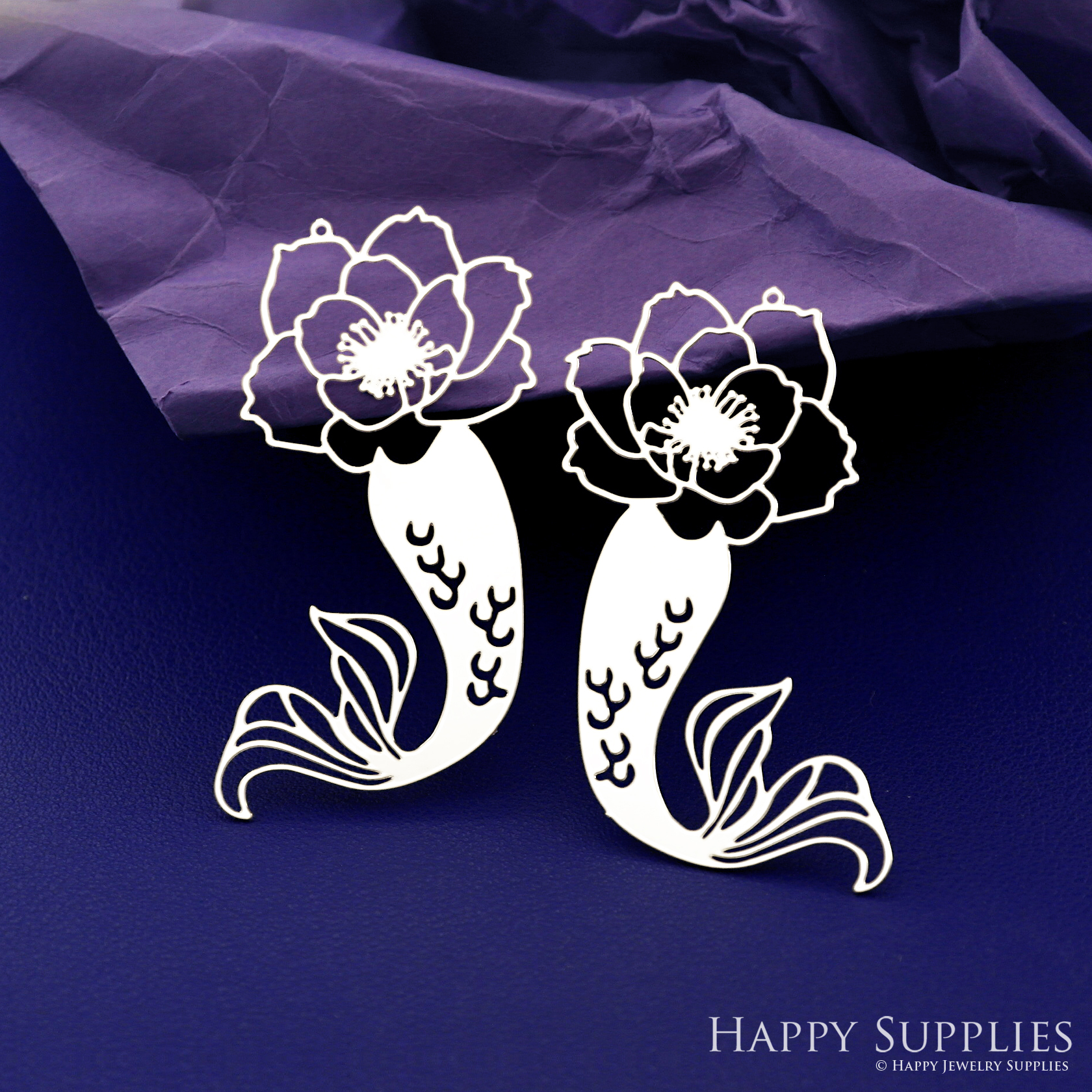 Stainless Steel Jewelry Charms, Raw Brass Charms, Mermaid Charms, Earrings Findings, Stainless Steel Silver Jewelry Pendants, Brass Jewelry Findings, Stainless Steel Pendants Jewelry Wholesale (D2805)