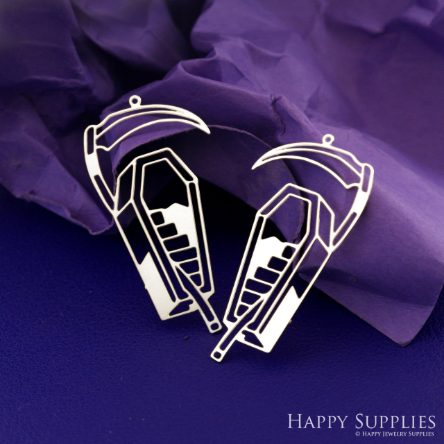 Stainless Steel Jewelry Charms, Raw Brass Charms, Coffin Charms, Earrings Findings, Stainless Steel Silver Jewelry Pendants, Brass Jewelry Findings, Stainless Steel Pendants Jewelry Wholesale (D2802)